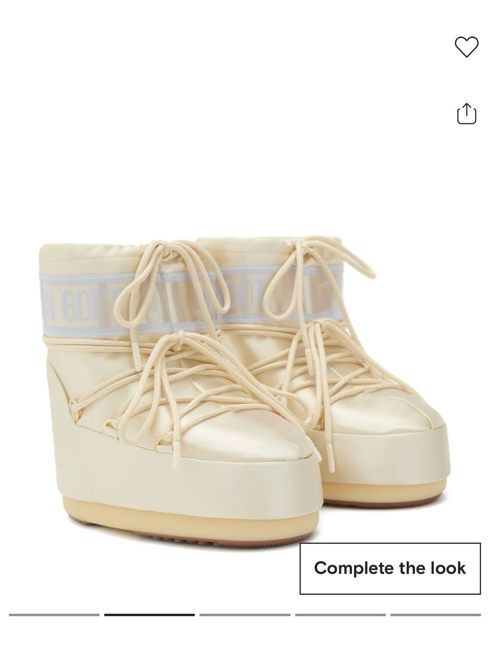 Moon Boot Cream Platform Lace-Up Ankle Boots